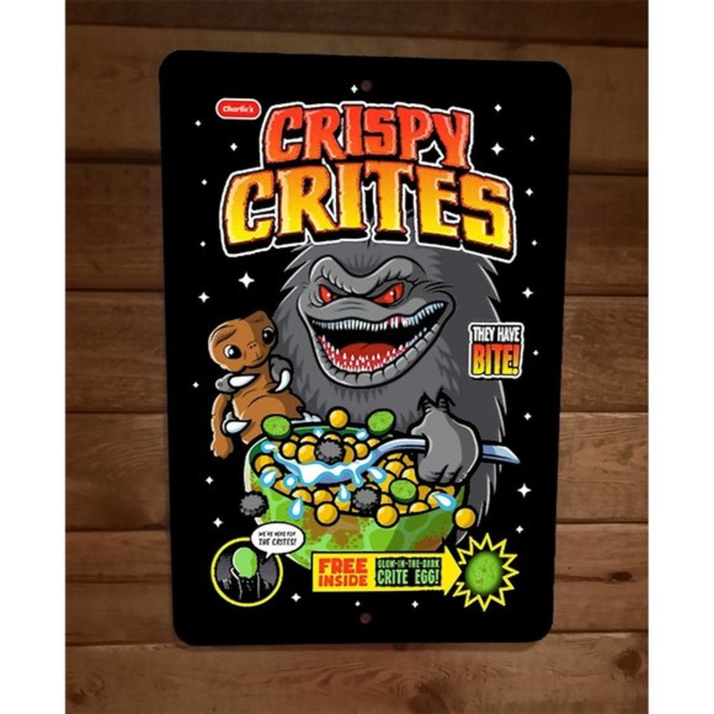 Crispy Crites Cereal 8x12 Metal Wall Sign Retro 80s‎ Horror Critters